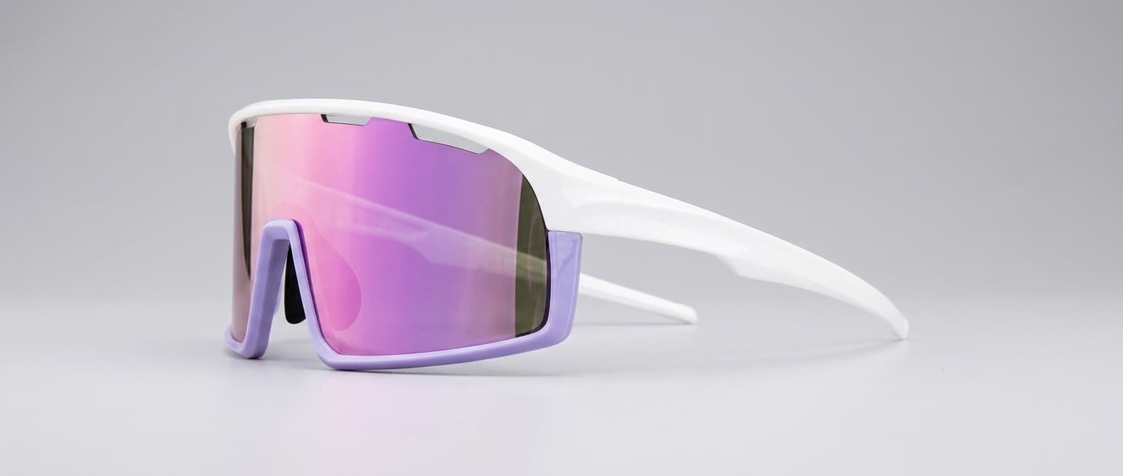 AXION Horizon wide shield sport sunglasses in white and lilac